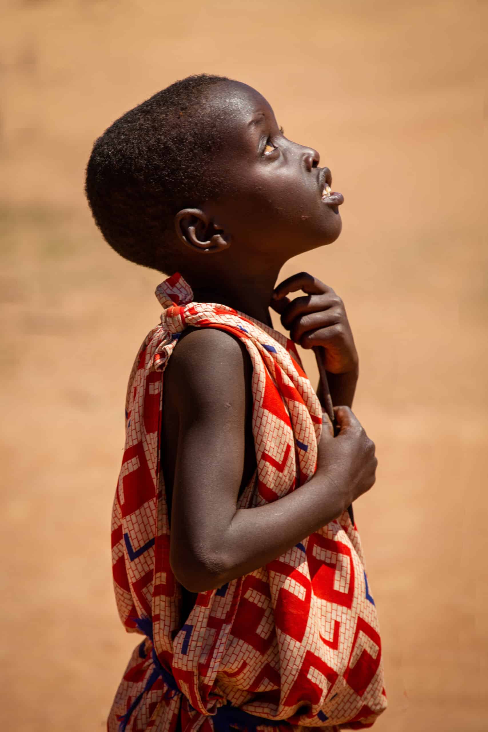 Kenyan Girl Looking Up