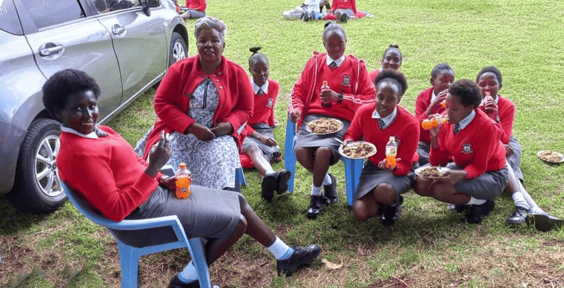 Reverend Nelly enjoys time with students on Parent's Day